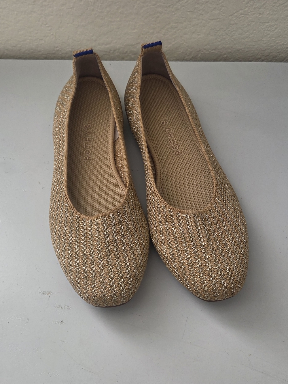 Rothy’s The Square Wrap Gold Stripes Colorway  Size 8